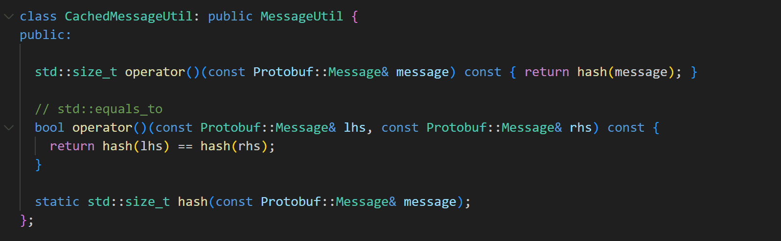 Our CacheMessageUtil class implements Protobuf hash value caching